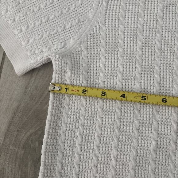 Mr Turk Mateo Short Sleeve V Neck Pullover Sweater Shirt White $268 NWT - Picture 6 of 10